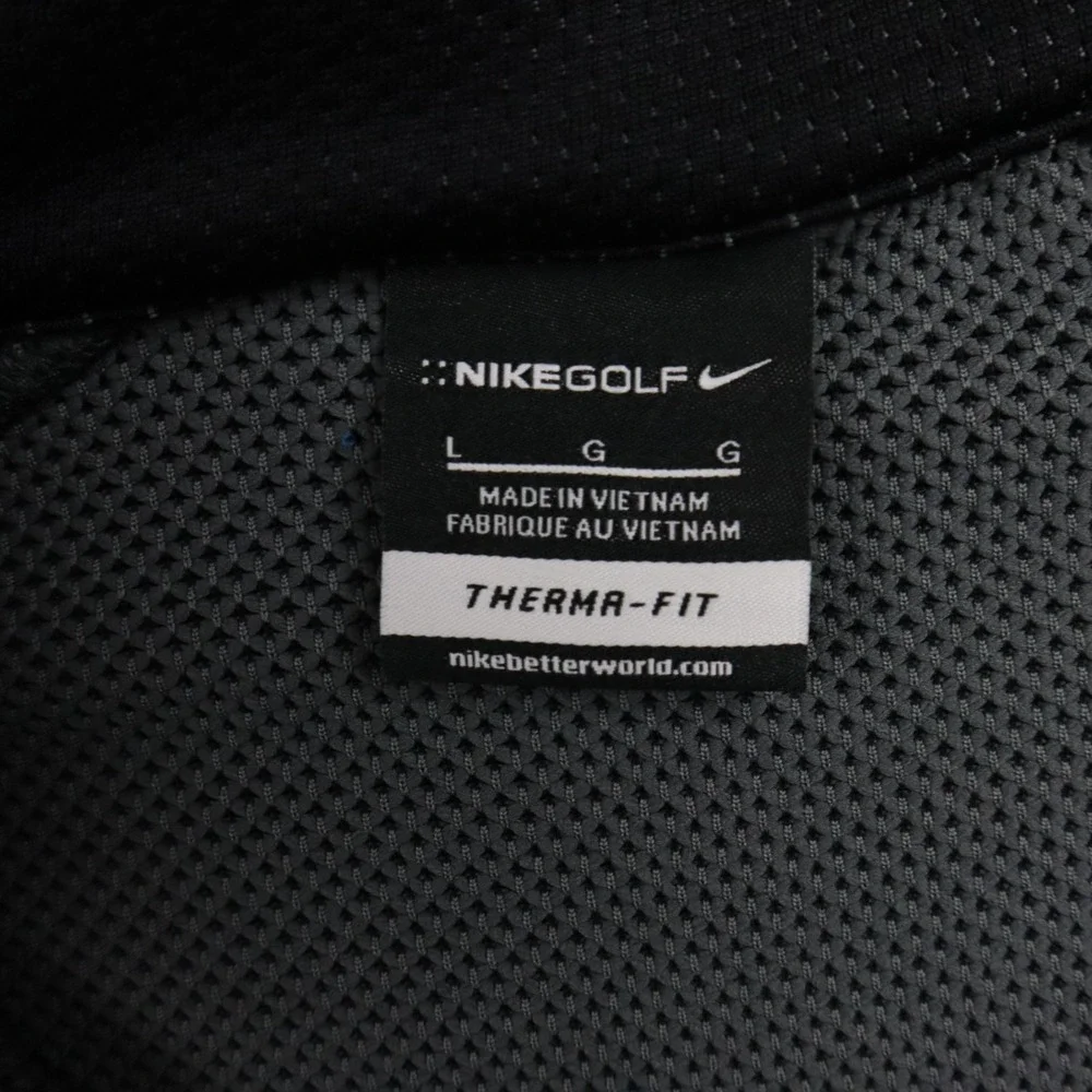 Nike Golf‎ 1/4 Zip Pullover Mens Large Therma-Fit Mock Neck Black Long Sleeve